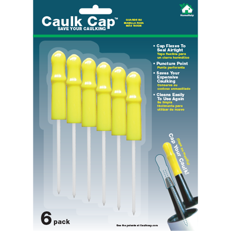Caulk Cap CCY-6 reusable caulk tube sealer caps 4-Pack